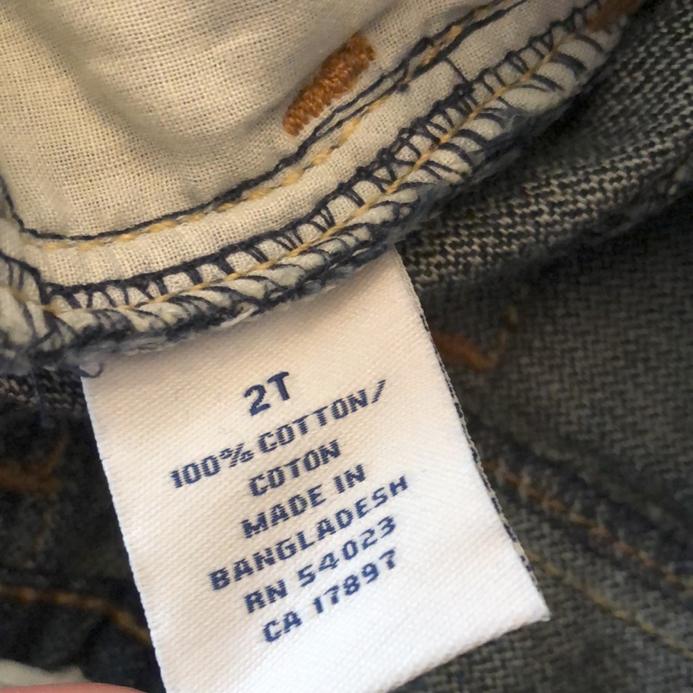 Old Navy Blue Dark Wash Jeans Convertible Crop Straight Leg 4 Pocket Size 2T - Picture 9 of 14